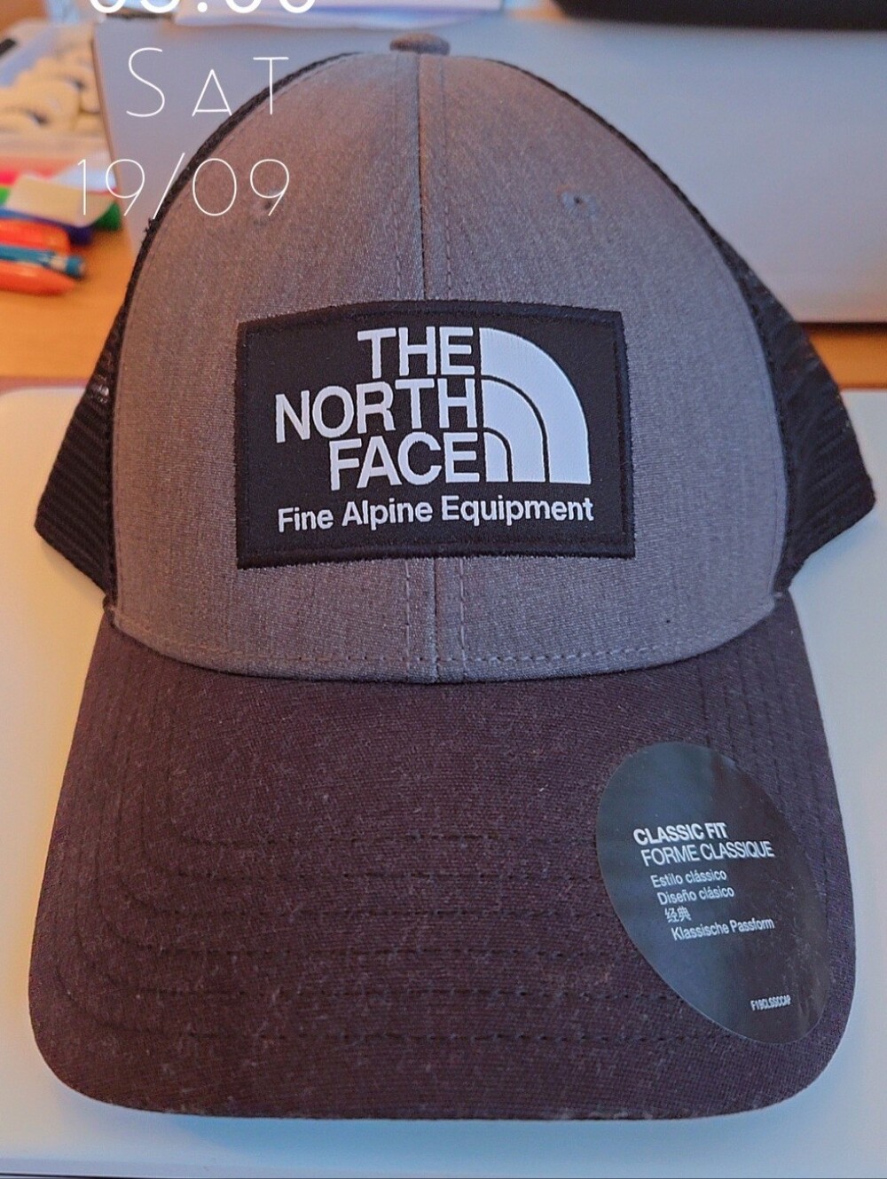The North Face Men's Classic Fit Grey and Black Trucker Hat